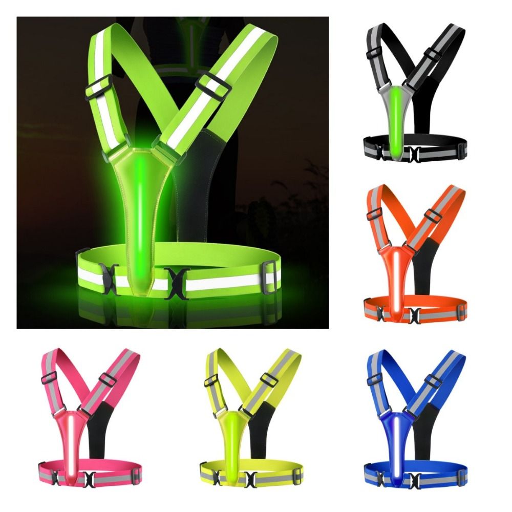 Reflective Running Gear Vest - USB Rechargeable LED Reflective Vest High