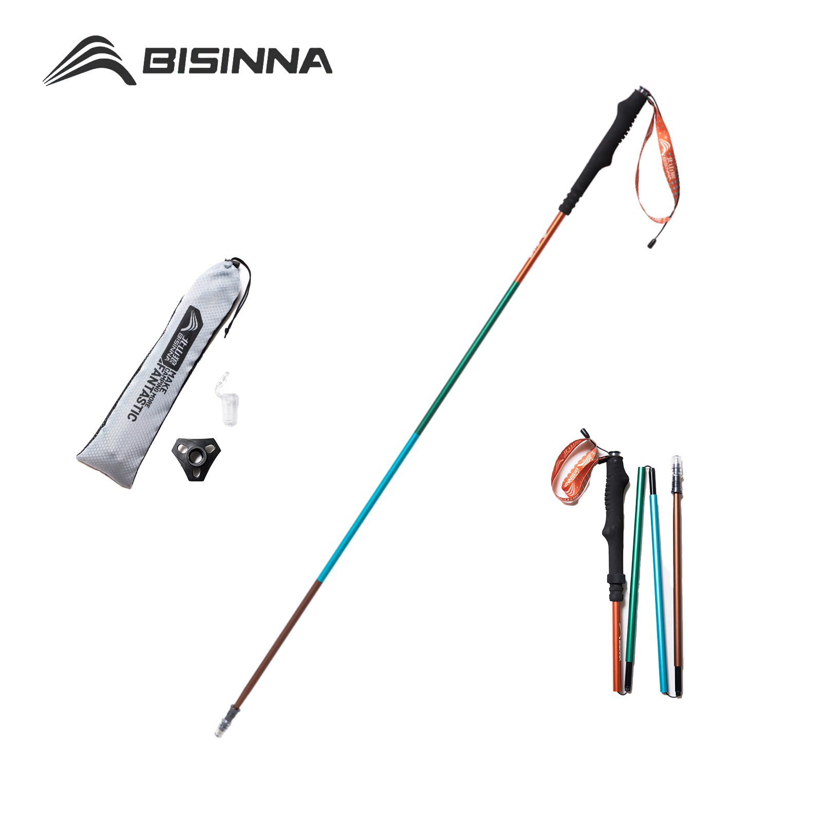 Trekking Pole Carbon - BISINNA 2pcs Trekking Poles Ultralight Aluminum
