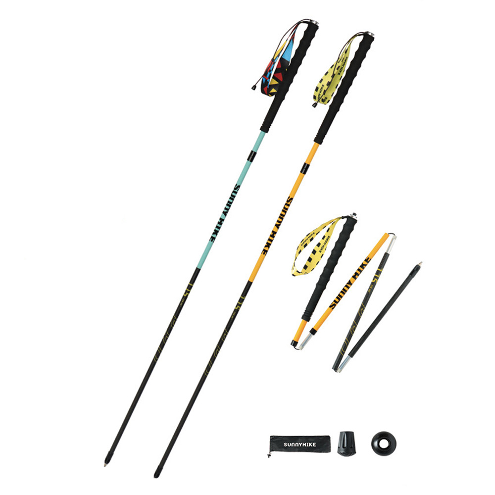 Trekking Pole Carbon - Carbon Fiber Trekking Poles 4-section Ultralight