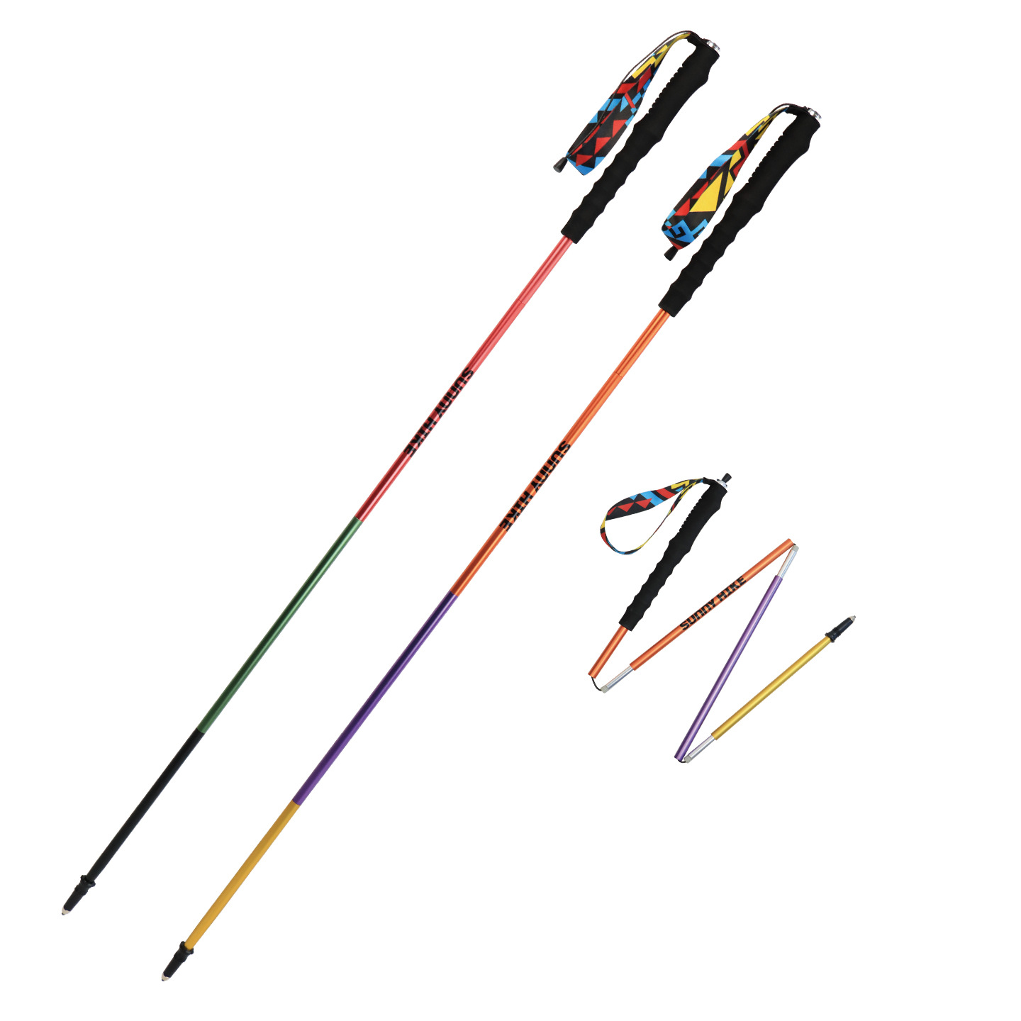 Ultralight 7075 Aluminum Foldi - Trekking Pole Carbon ulasan dan harga