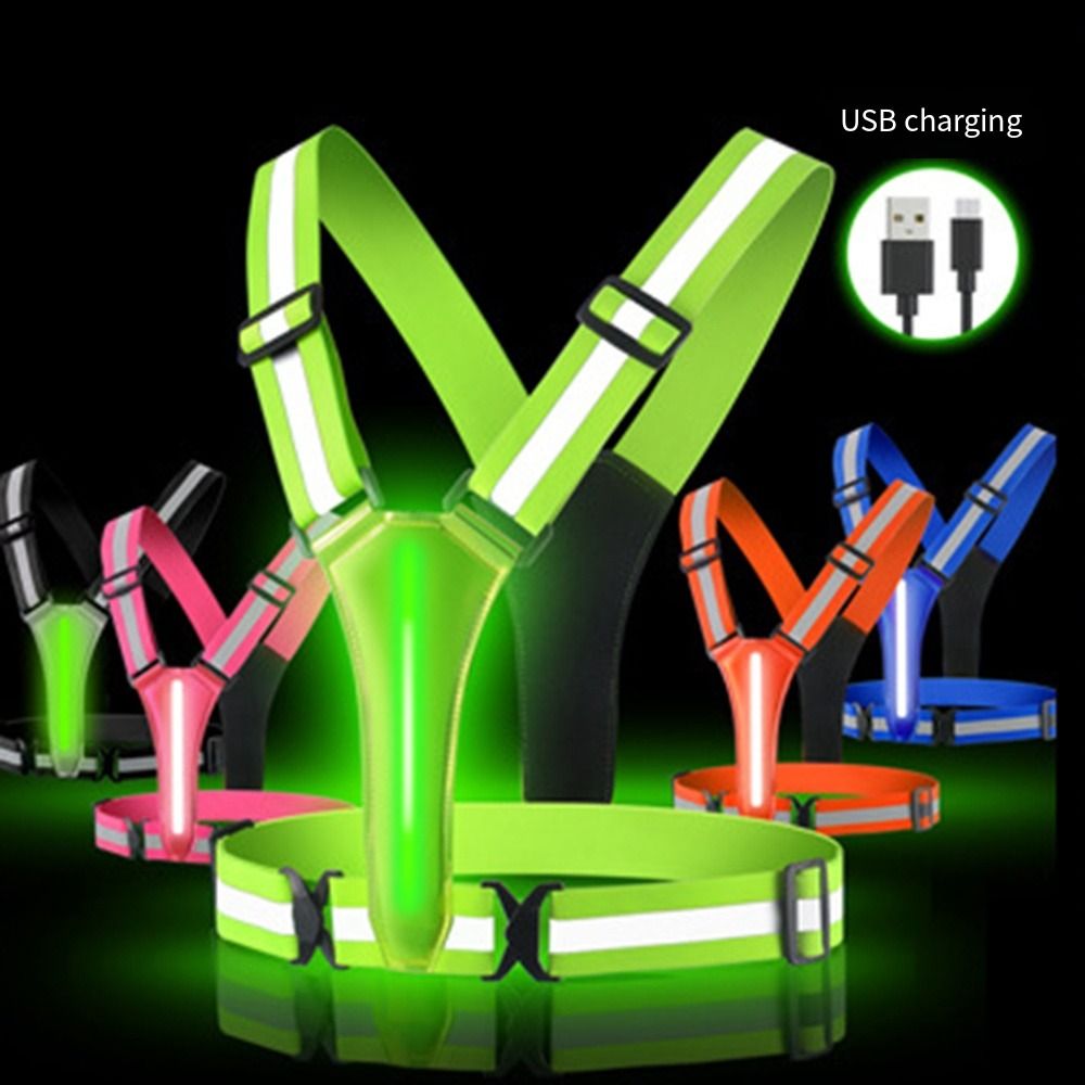 USB Rechargeable LED Reflectiv - Reflective Running Gear Vest ulasan dan harga