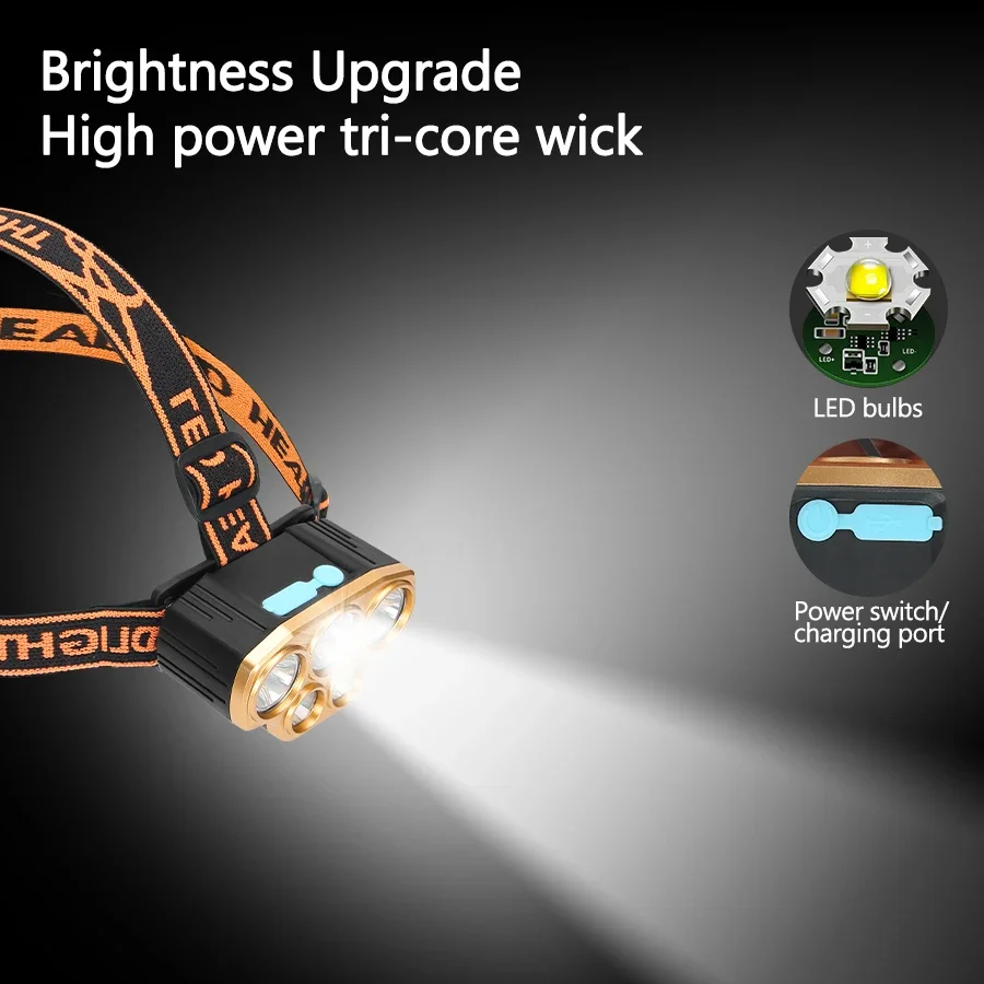Rechargeable 5 LED Headlight U - Running Headlamp Led ulasan dan harga