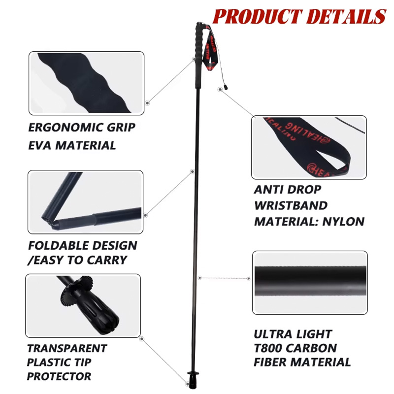 OKHEALING 110g Ultra-Light 5-S - Trekking Pole Carbon ulasan dan harga