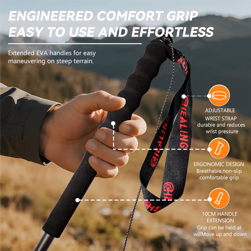 OKHEALING 110g Ultra-Light 5-S - Trekking Pole Carbon ulasan dan harga