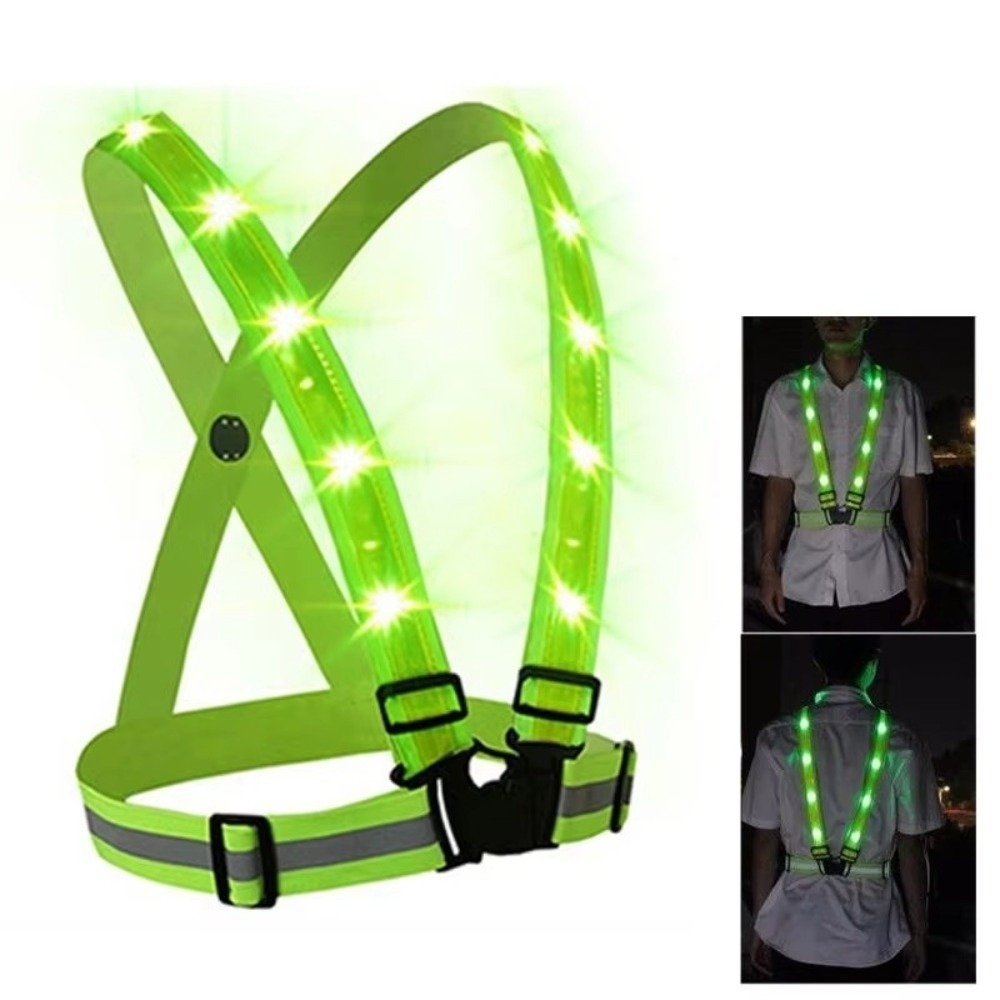 New Polyester LED Safety Vest  - Reflective Running Gear Vest ulasan dan harga