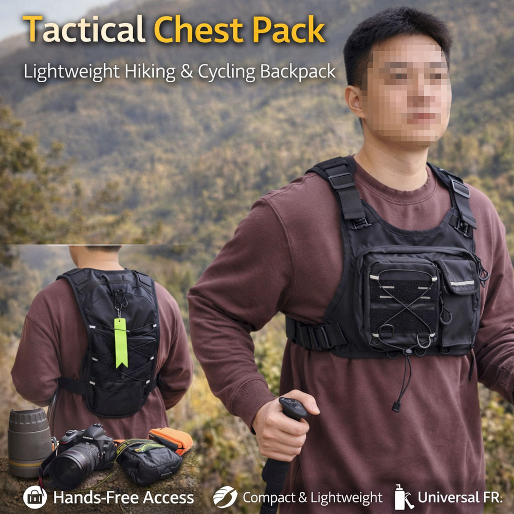 Tactical Vest Chest Bag with 2 - Reflective Running Gear Vest ulasan dan harga